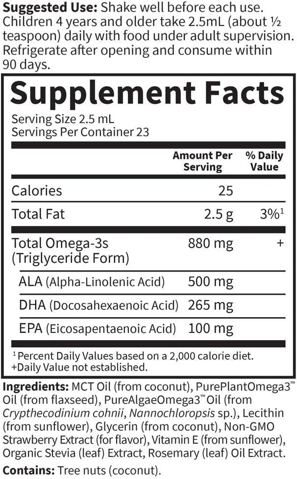 Kids Plant Omega-3 2 Oz Liquid Strawberry - Image 5