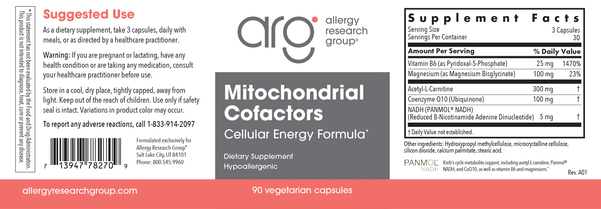 Mitochondrial Cofactors 90Veggie Caps - Image 3